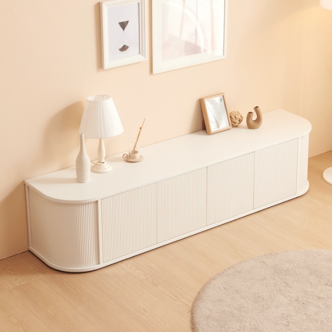 화이트거실장 고급거실장 티브다이 거실서랍장 라운드거실장