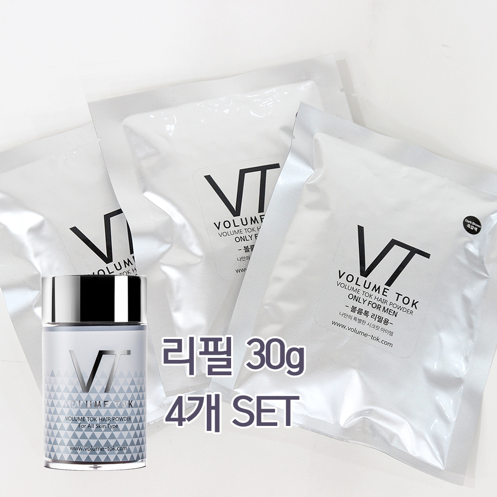 볼륨톡 알뜰구성 SET (리필 4팩) 천연염색 흑채 탈모 커버 - 상세 이미지 4