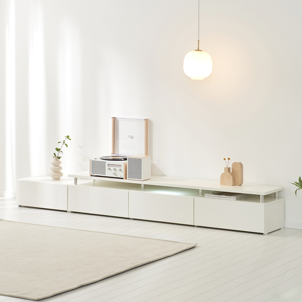 마인 거실장 낮은 티비다이 tv장 장식장 1800, 화이트