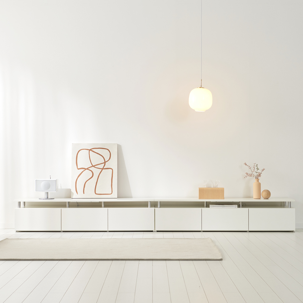 마인 거실장 낮은 티비다이 tv장 장식장 3000, 화이트