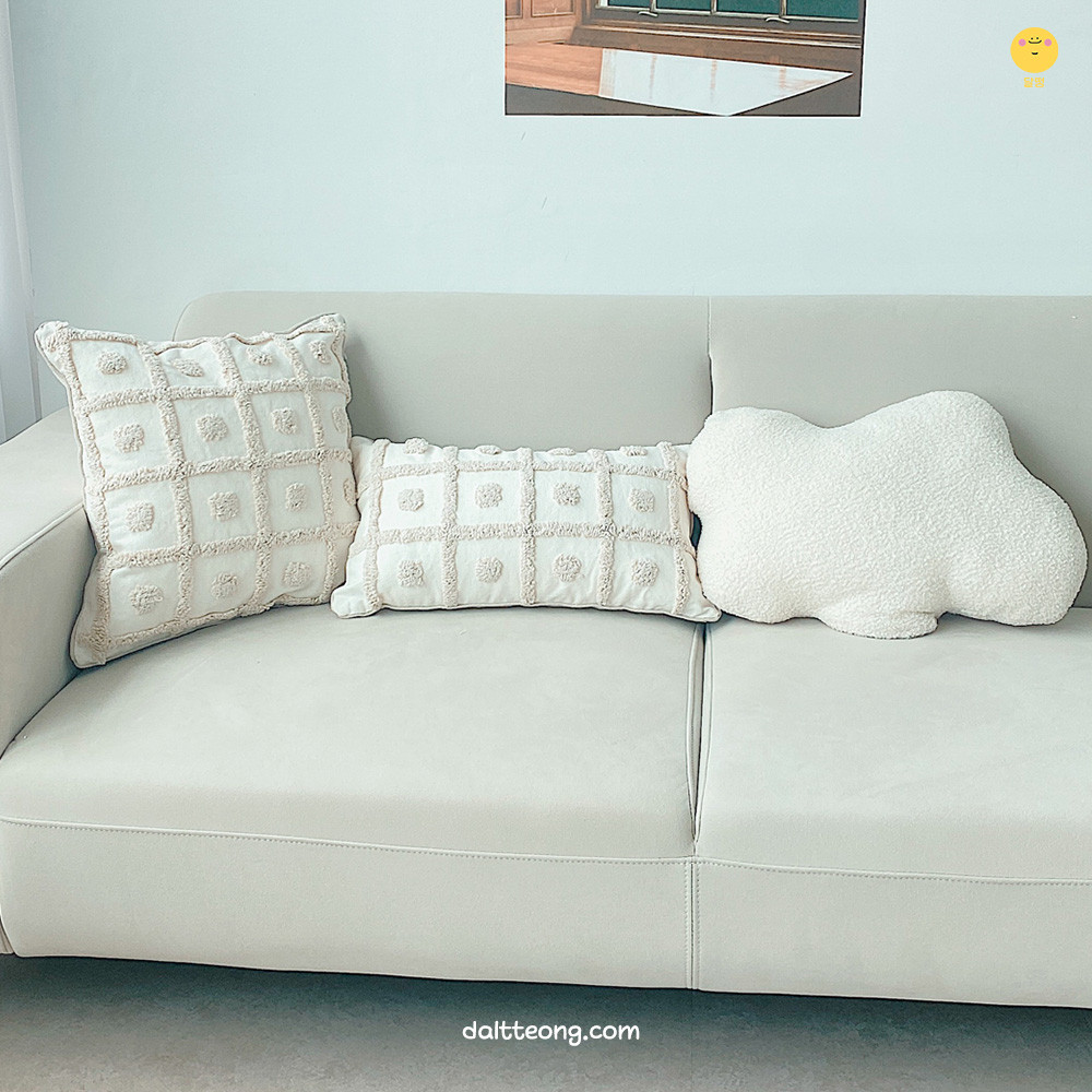 달떵 귀여운 구름 솜사탕 쇼파 쿠션 예쁜 화이트 감성 거실 인테리어 침대 등쿠션