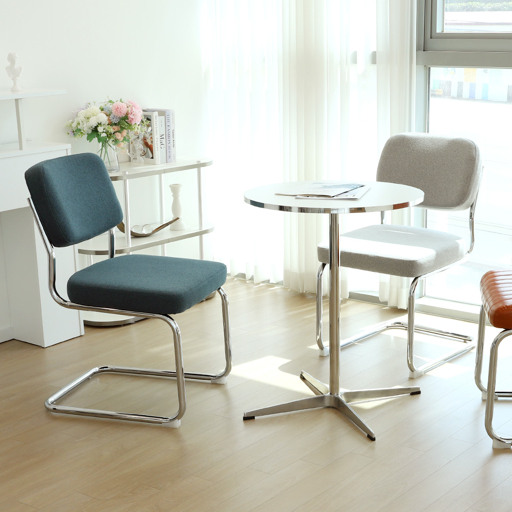 디어 세스카 그레이 패브릭 인테리어 카페 디자인 다이닝체어 미드센츄리 식탁의자