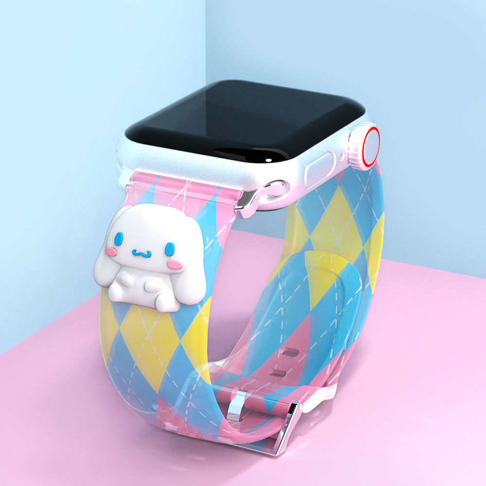 산리오 애플워치 스트랩 10 9 8 7 SE2 호환 피규어 시계줄 악세서리 파츠 캐릭터 시나모롤