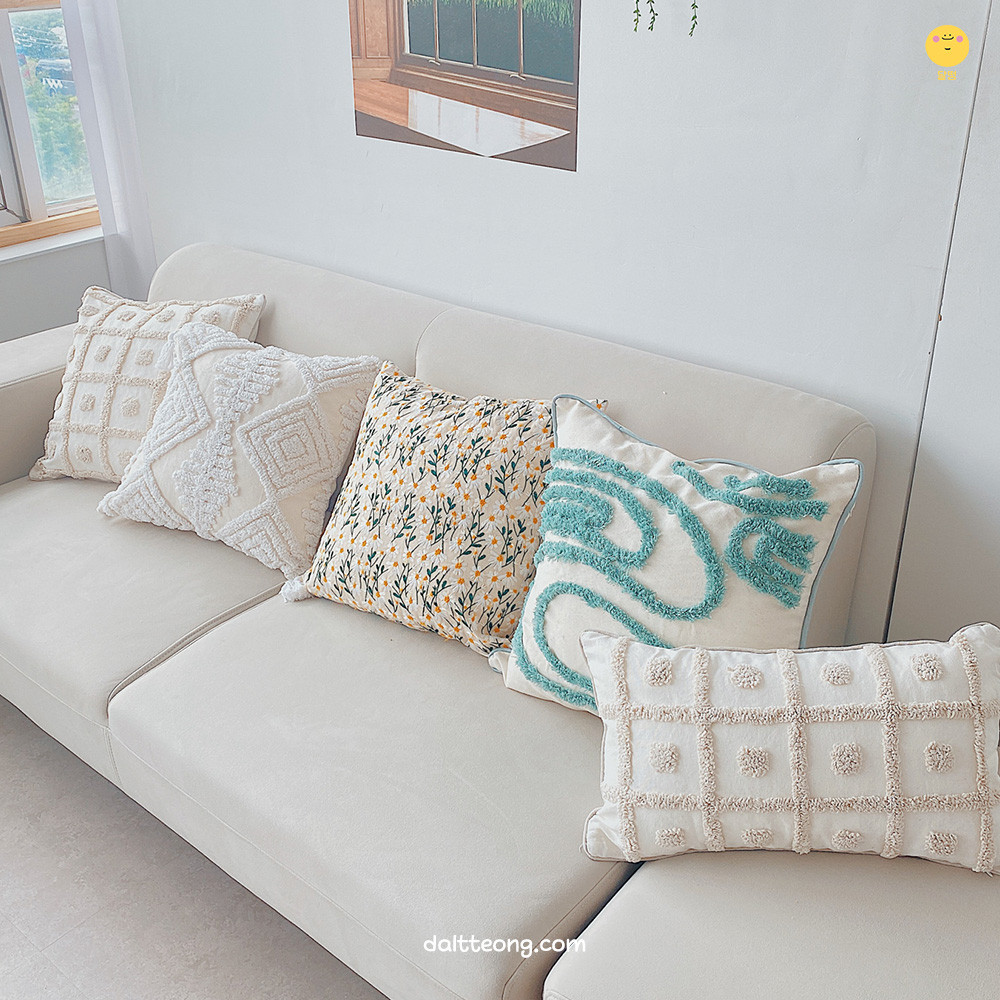 달떵 귀여운 구름 솜사탕 쇼파 쿠션 예쁜 화이트 감성 거실 인테리어 침대 등쿠션