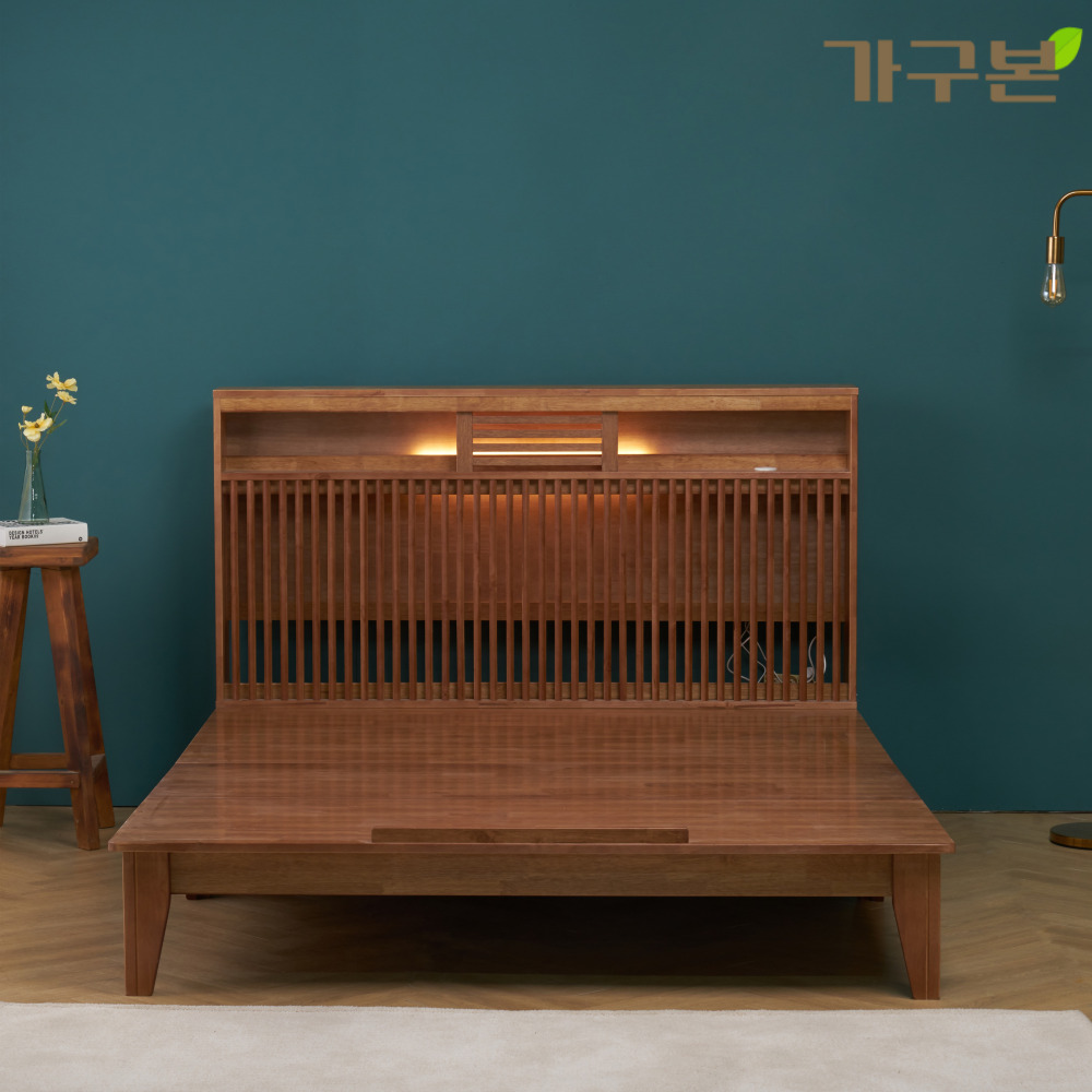 듀크 퀸사이즈침대프레임 고무나무침대프레임