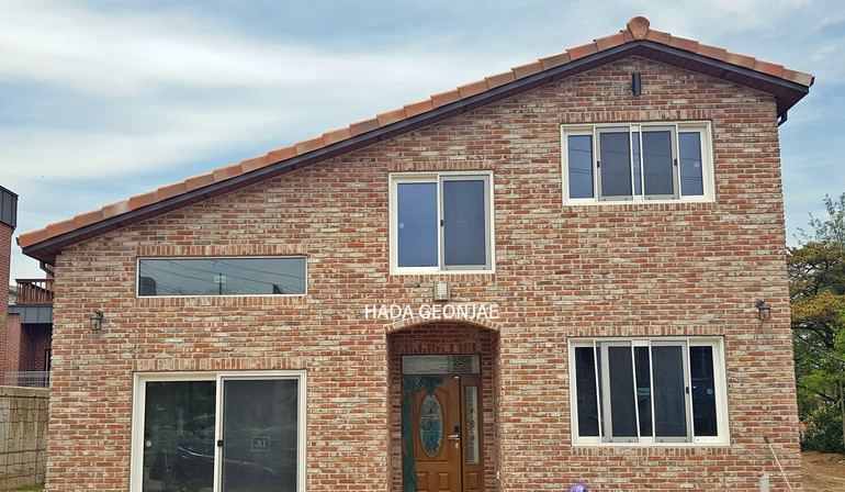 고벽돌타일 적고벽돌타일 240x55x20~22T 홍고벽돌 / 하다건재 시공사례