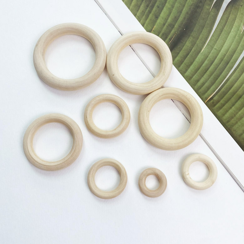 DIY 마크라메 재료 (2.4cm~3.9cm) 우드링 나무링 부엉이눈재료 (4개) - 상품 이미지