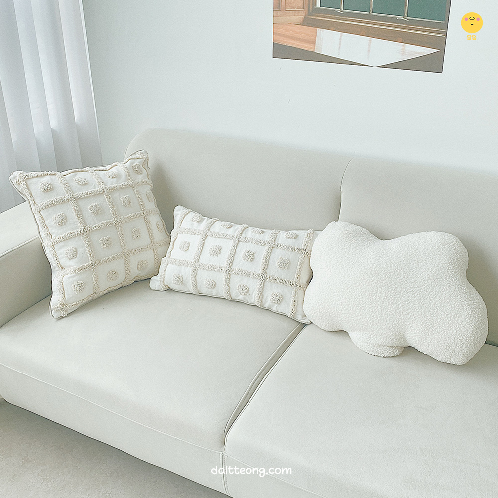 달떵 귀여운 구름 솜사탕 쇼파 쿠션 예쁜 화이트 감성 거실 인테리어 침대 등쿠션