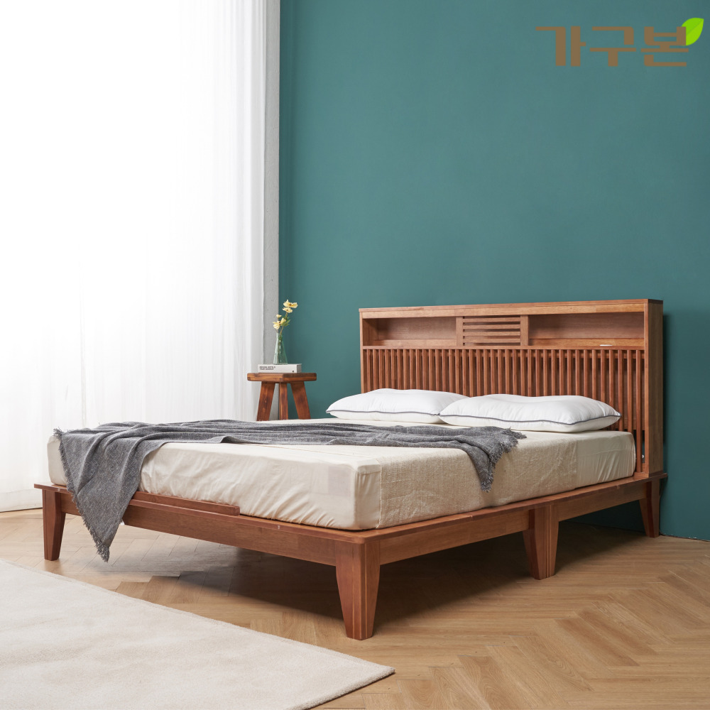 듀크 퀸사이즈침대프레임 고무나무침대프레임