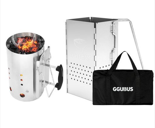 꾸버스 차콜스타터 불멍 화로대 화로 숯통 사각