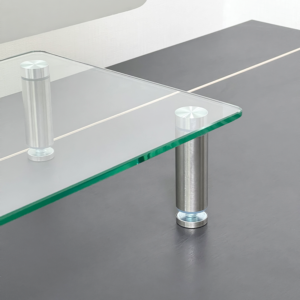 비컴피 강화유리 모니터 받침대 높이조절 컴퓨터 받침 높은 투명 선반 기본형 560