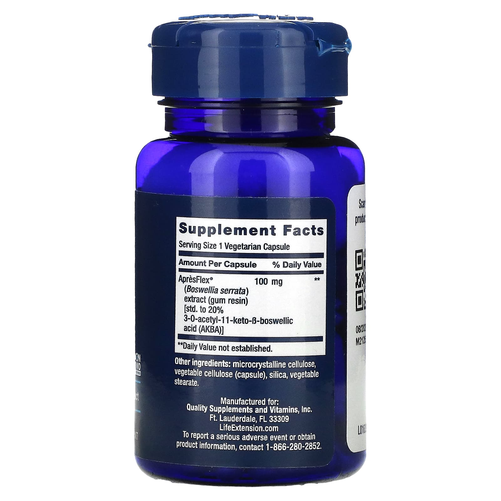 라이프익스텐션 5-Lox Inhibitor 위드 ApresFlex 100mg 베지캡슐 60정 이미지 2