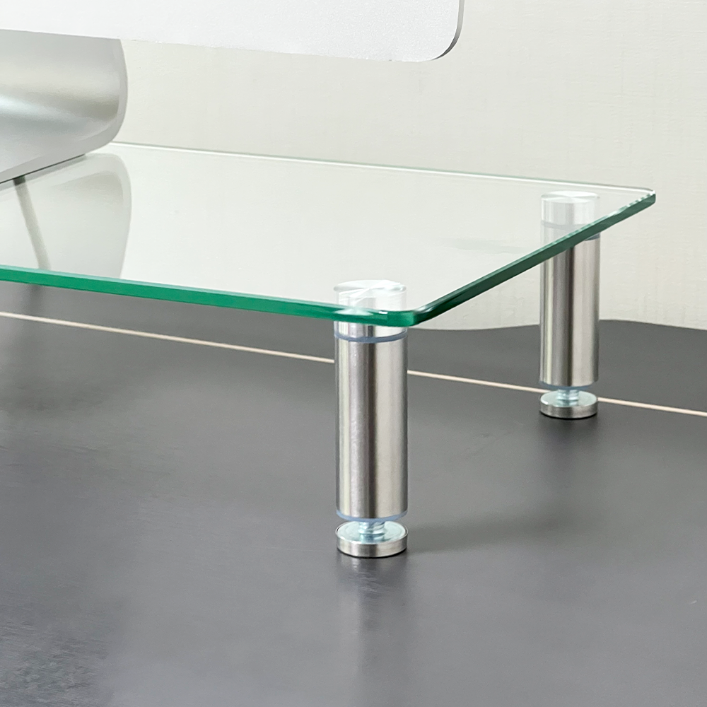 비컴피 강화유리 모니터 받침대 높이조절 컴퓨터 받침 높은 투명 선반 기본형 560