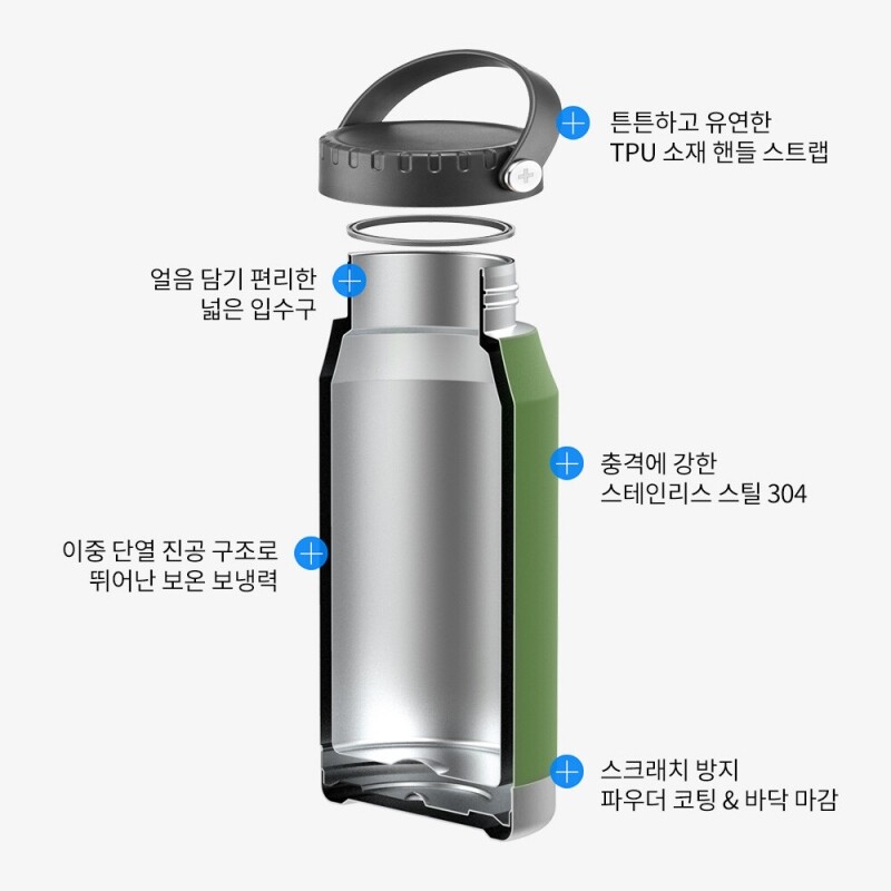 락앤락 슬로 핸들 텀블러 500ml 손잡이 얼음 물통 이름 각인인쇄 - 상세 이미지 3