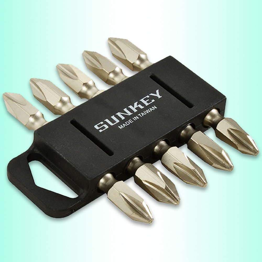 썬키 드라이버비트세트 SMB-65  65MM  5PCS 더블비트형 니켈도금 십자 - 상품 이미지
