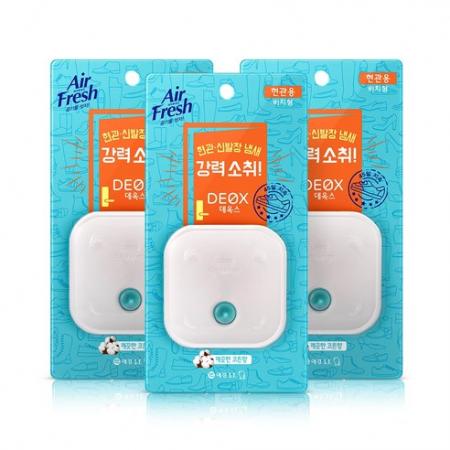 에어후레쉬 데옥스 현관용 방향제 본품 코튼향 6ml × 파우더/비누향 3개 : 아인아이니