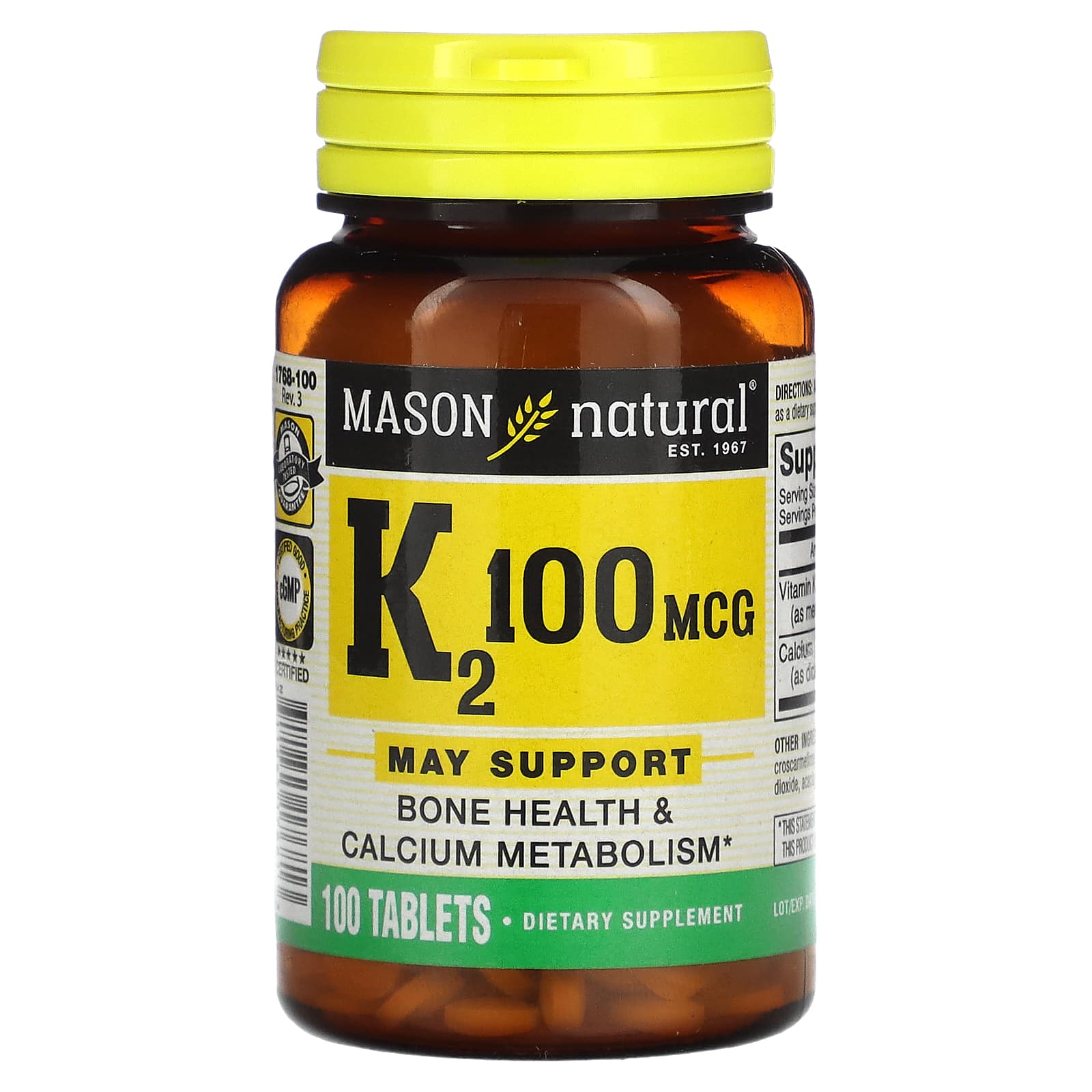 Mason Natural 비타민K2 100mcg 100정 - 메인 이미지