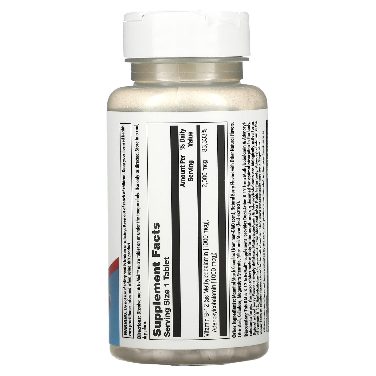 KAL B-12 메틸코발라민 아데노실코발라민 혼합 베리 2000mcg 마이크로 60정 - 상세 이미지 2