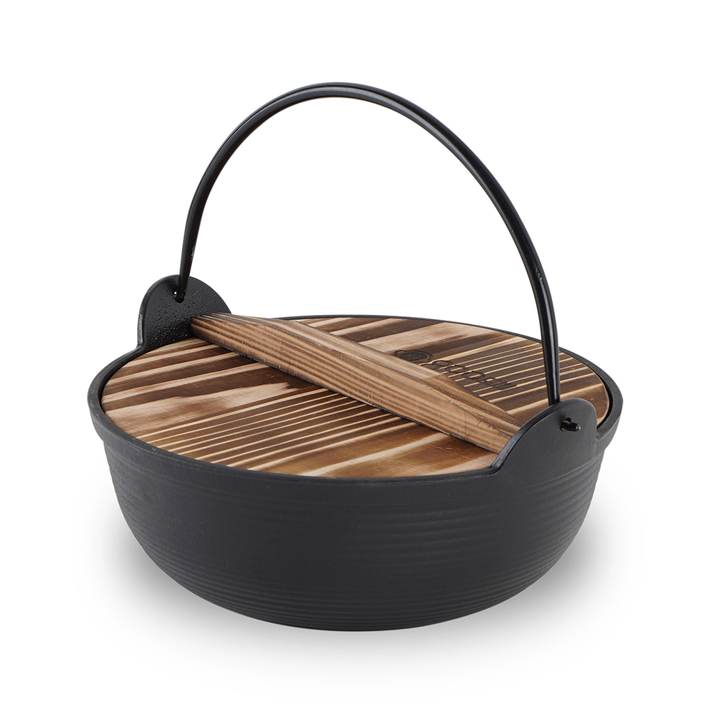 800도씨 주물 샤브샤브 냄비 무쇠 캠핑 전골 걸이형 고리형 에나멜 코팅 25cm - 상세 이미지 4