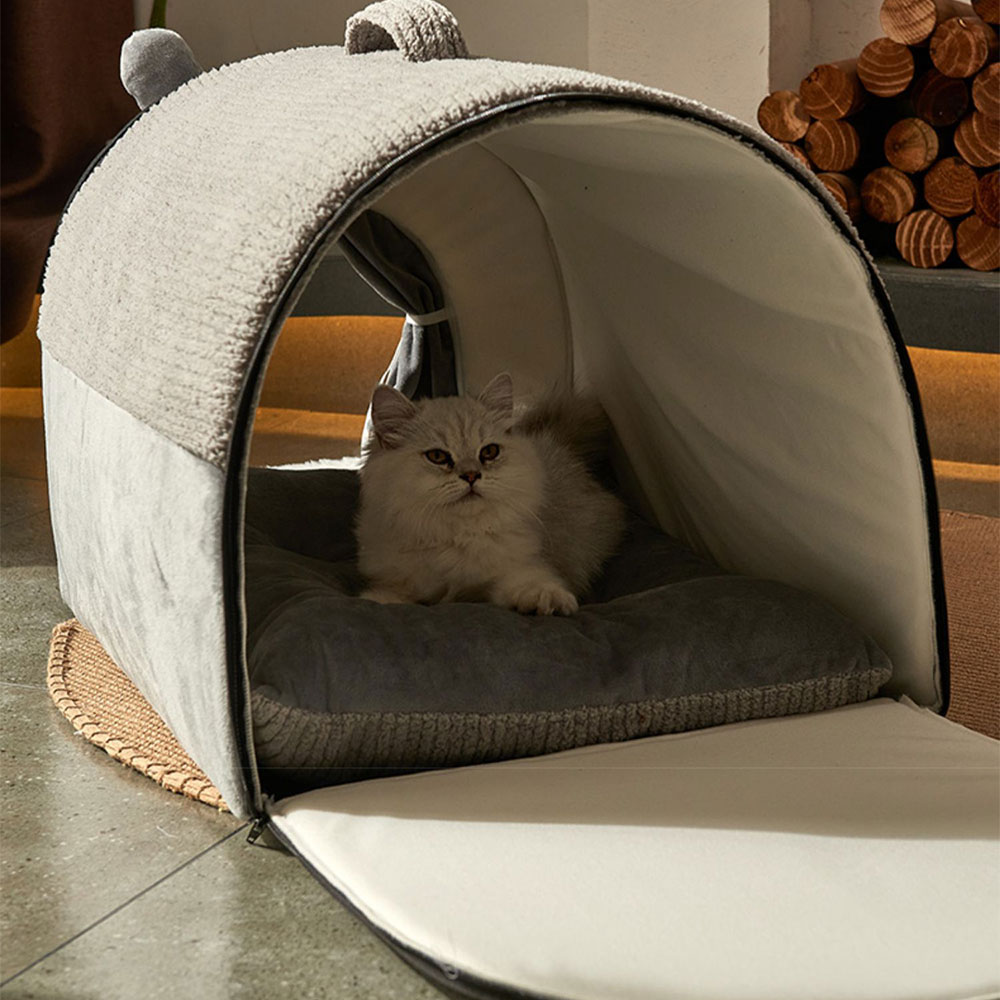MIAMIA 대형 고양이 숨숨집 강아지 동굴 겨울 하우스 S