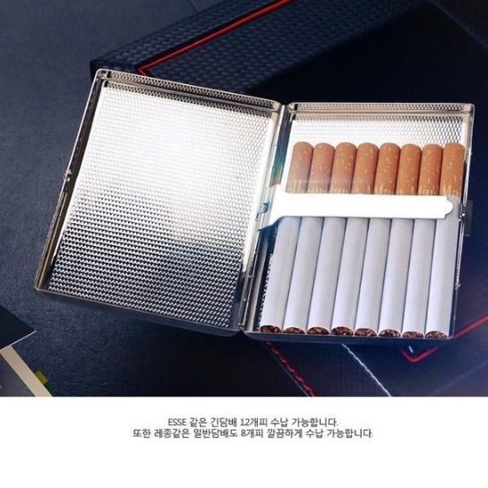얇은 담배케이스 메탈 스틸 원터치 에쎄 에세 담배케이스 - 상세 이미지 4