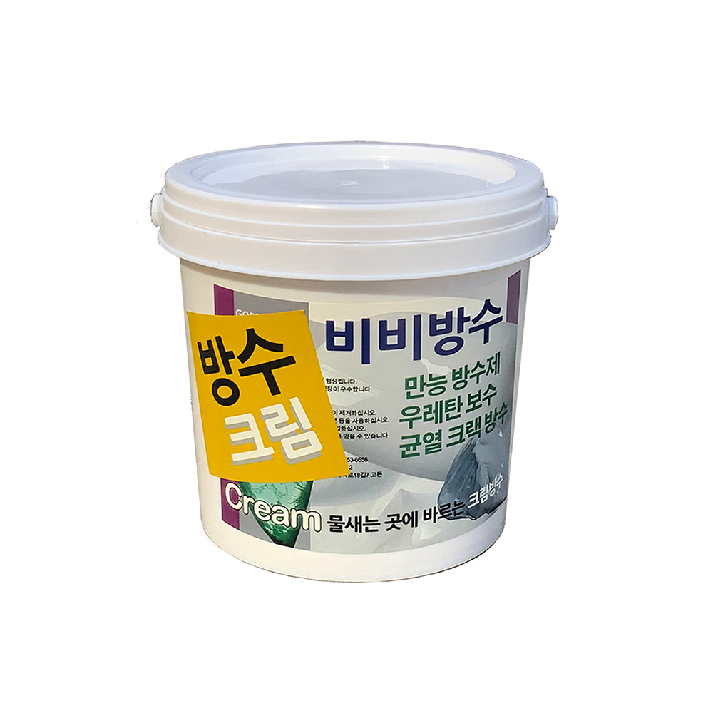 방수 크림 - 만능방수 우레탄보수 균열 벽돌줄눈 비비방수-회색, 녹색, 투명-1.2kg - 상품 이미지