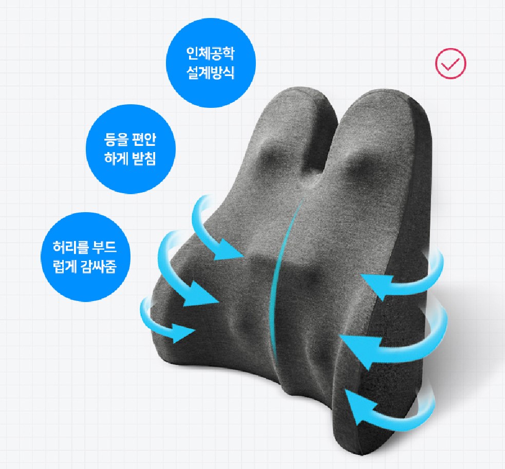 요추전만 3d 삼각쿠션 코스트코 허리베개 등받이 쇼파 등쿠션 - 상세 이미지 5