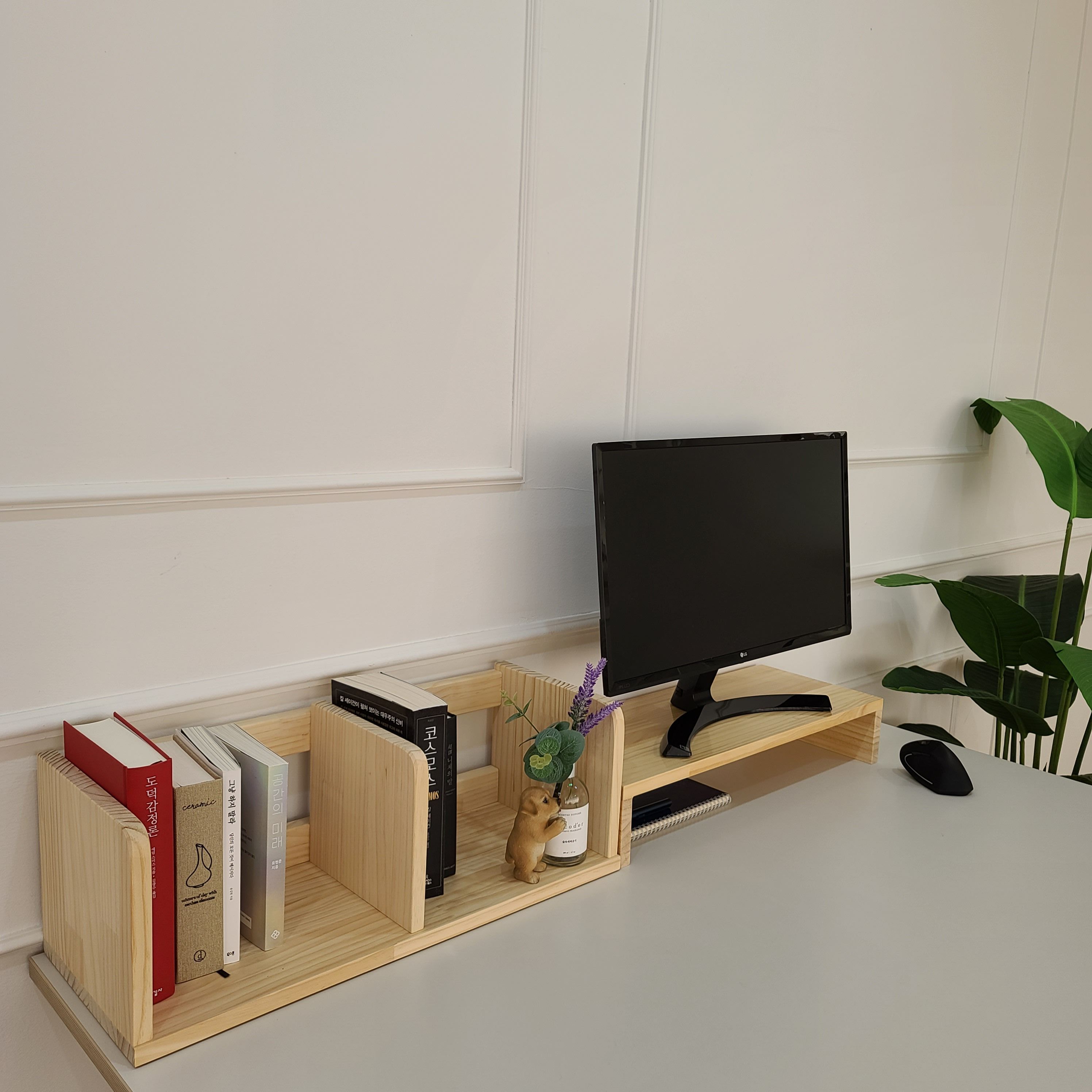 모어우드 책상책꽂이 원목 간이 정리함 미니 책꽂이 1단 2단