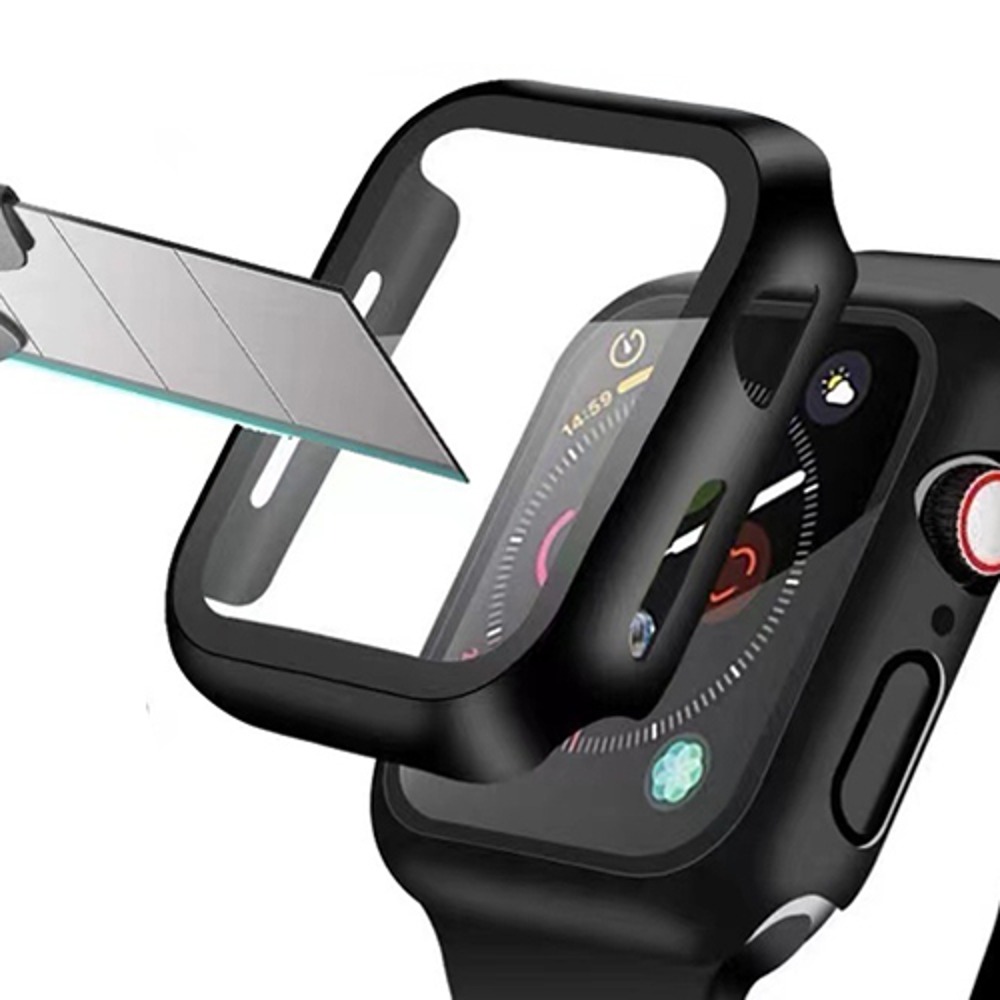 애플워치 8 7 SE 케이스 액정 보호 필름 풀커버 강화유리 - 상품 이미지