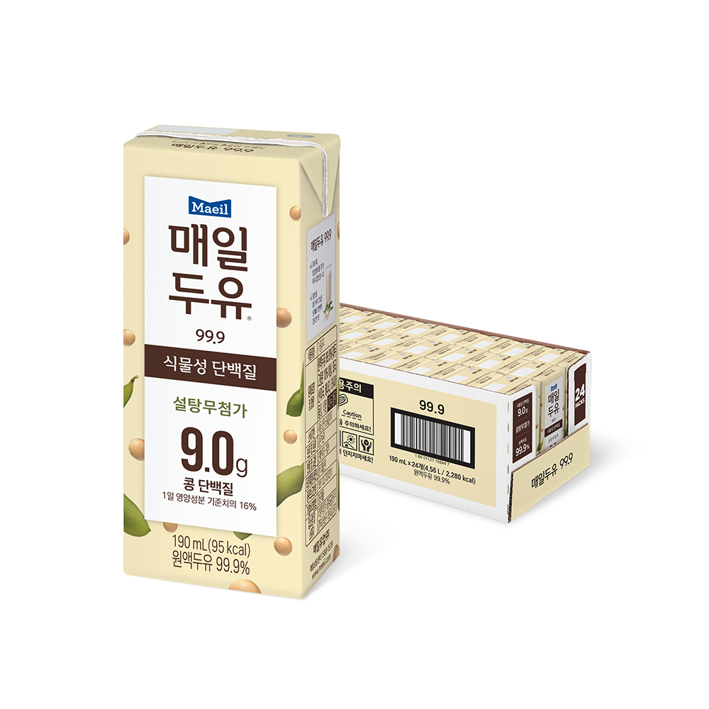 매일두유 99.9 저당두유 190ml 24팩 [+피크닉 에이드 230ml 3팩 증정] - 상세 이미지 2