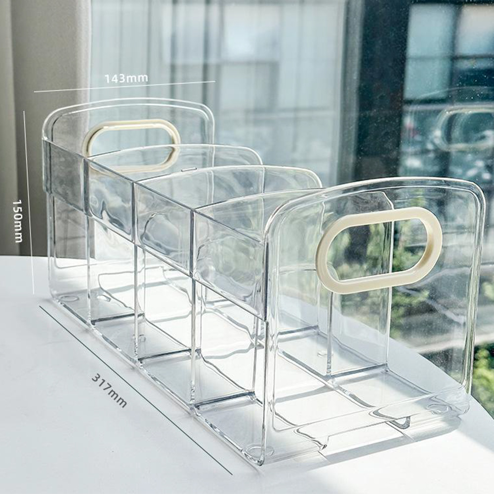 투명 아크릴 책상책꽂이 3칸 책상위 미니 간이 책꽂이 정리함