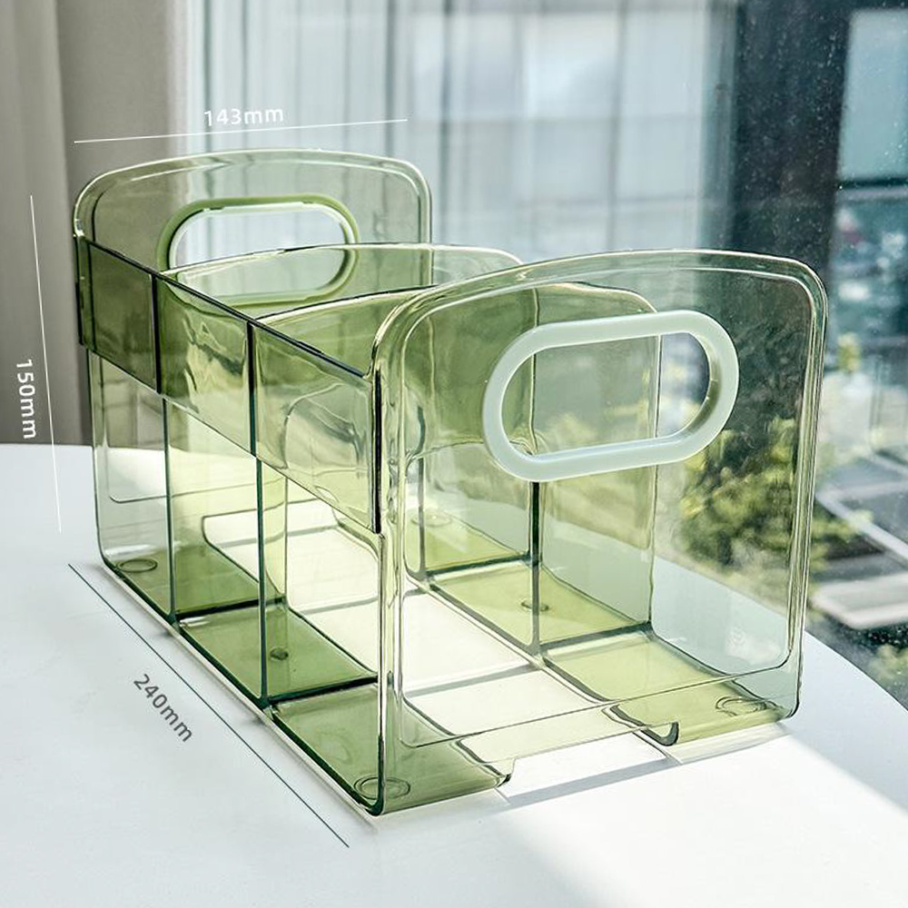투명 아크릴 책상책꽂이 3칸 책상위 미니 간이 책꽂이 정리함