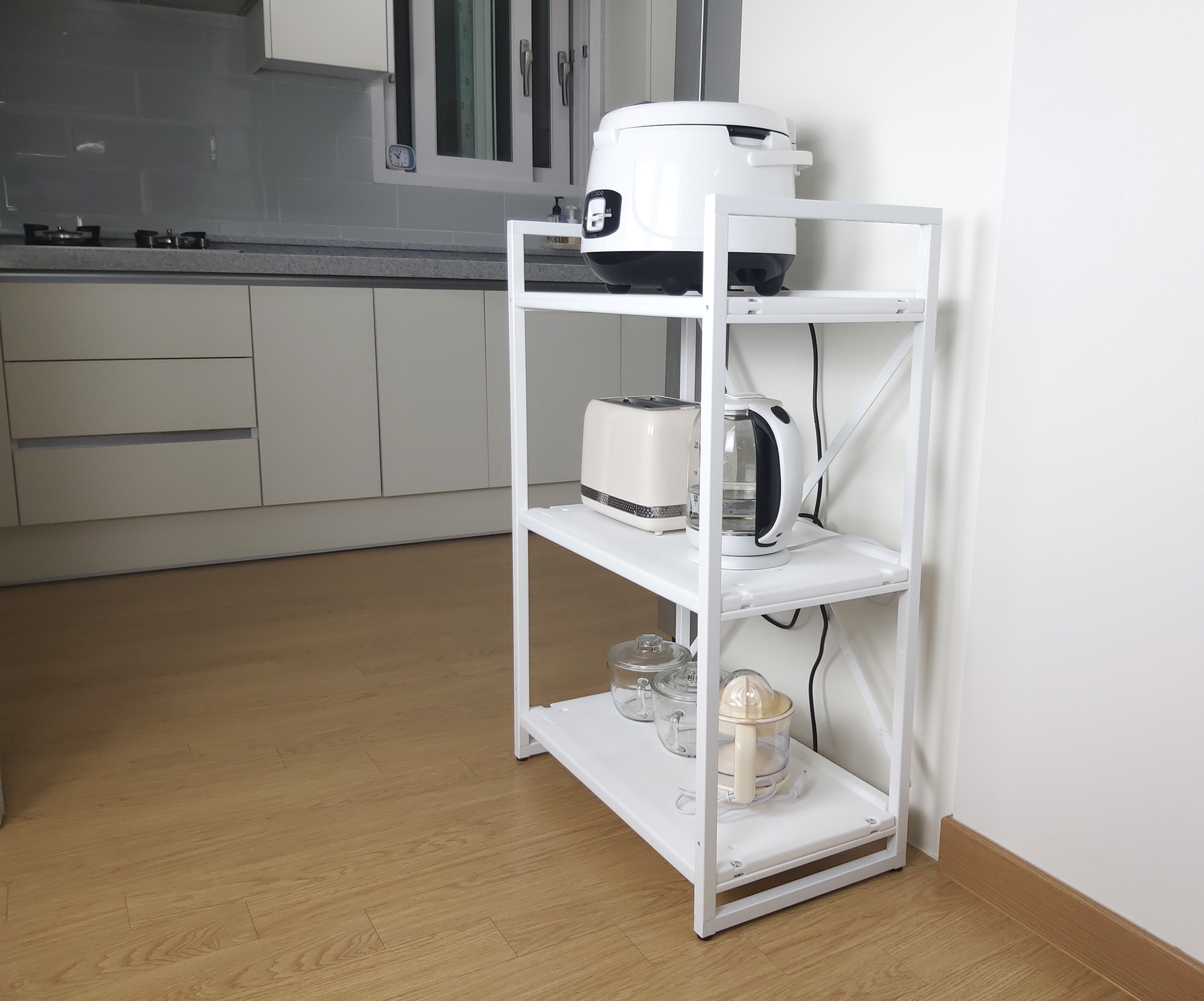 [모아미] 시스템행거 드레스룸 옷걸이 조립식 600선반2단