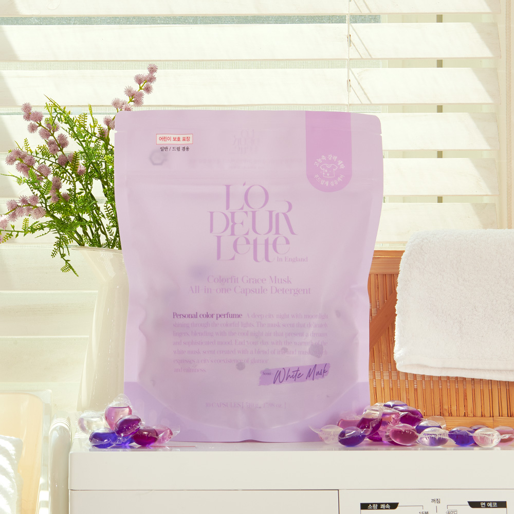 로더렛 컬러핏 퍼퓸 캡슐세제 30개입 향좋은 캡슐세탁세제 체리 플뢰르 17g
