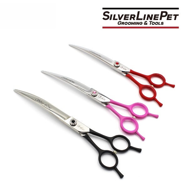 실버라인펫 C700 750 800 커브가위 7 7.5 8인치 20도 강아지 미용 셀프