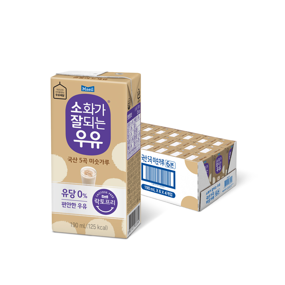 매일유업 소화가 잘되는 우유(락토프리) 미숫가루 멸균 190ml 24팩 - 상세 이미지 2