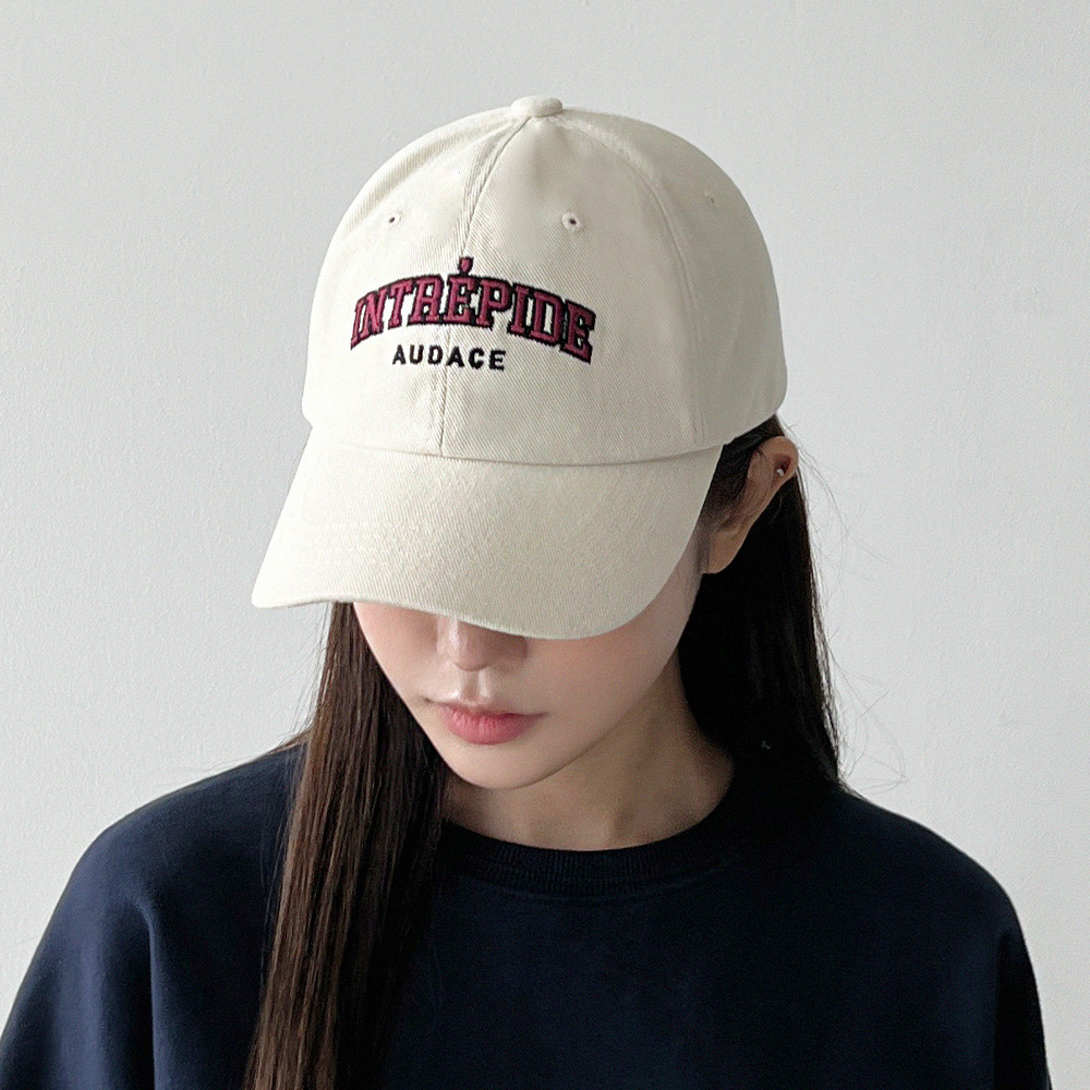 INTREPIDE 레터링 자수 여성볼캡 야구모자 남녀공용 캡모자 - 상품 이미지