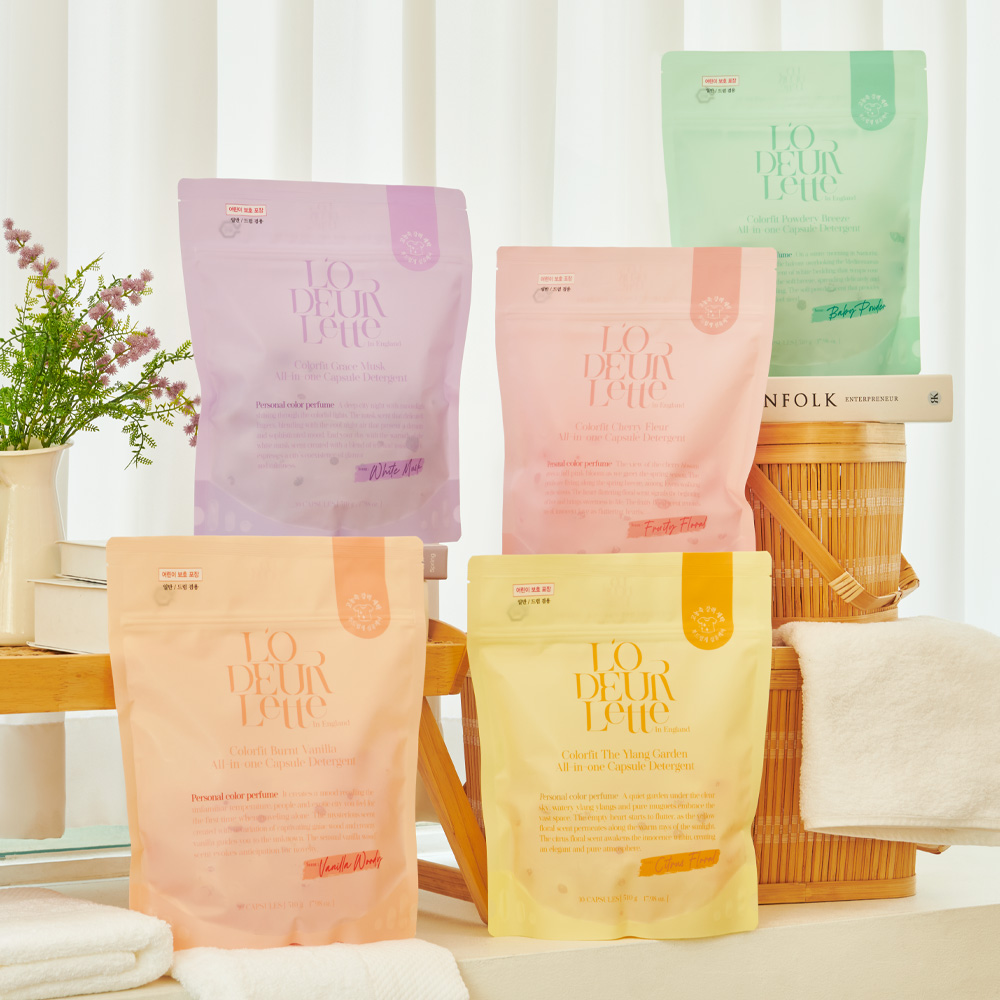 로더렛 컬러핏 퍼퓸 캡슐세제 30개입 향좋은 캡슐세탁세제 체리 플뢰르 17g