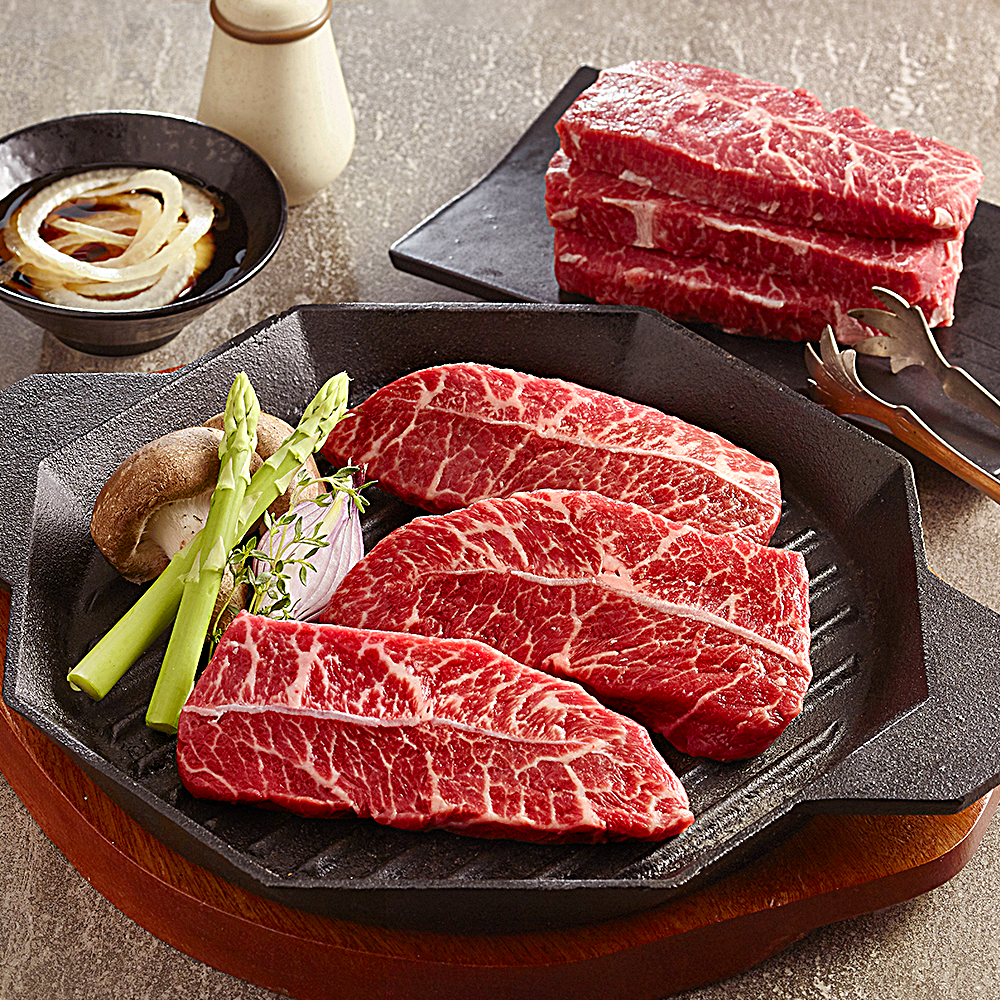 바라던 호주산 건강한 목초육 부채살 200g 2팩 스테이크 소고기 육전 구이용