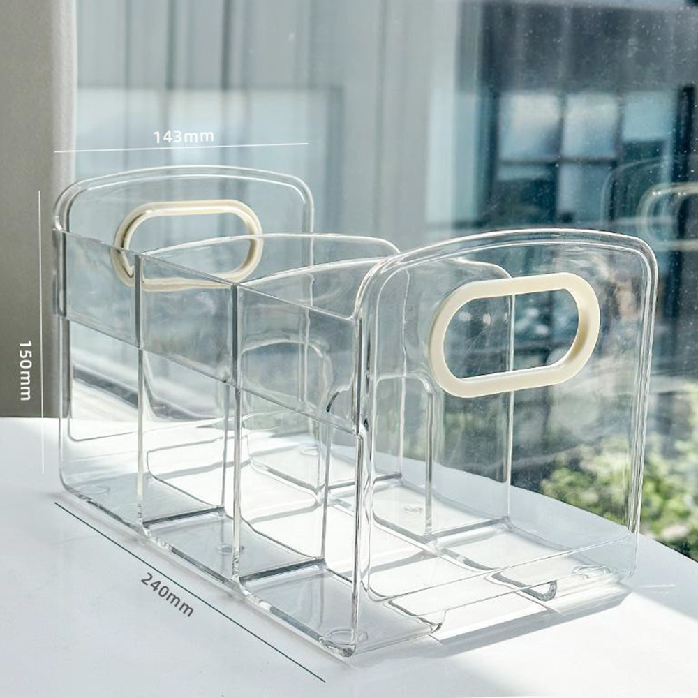 투명 아크릴 책상책꽂이 3칸 책상위 미니 간이 책꽂이 정리함