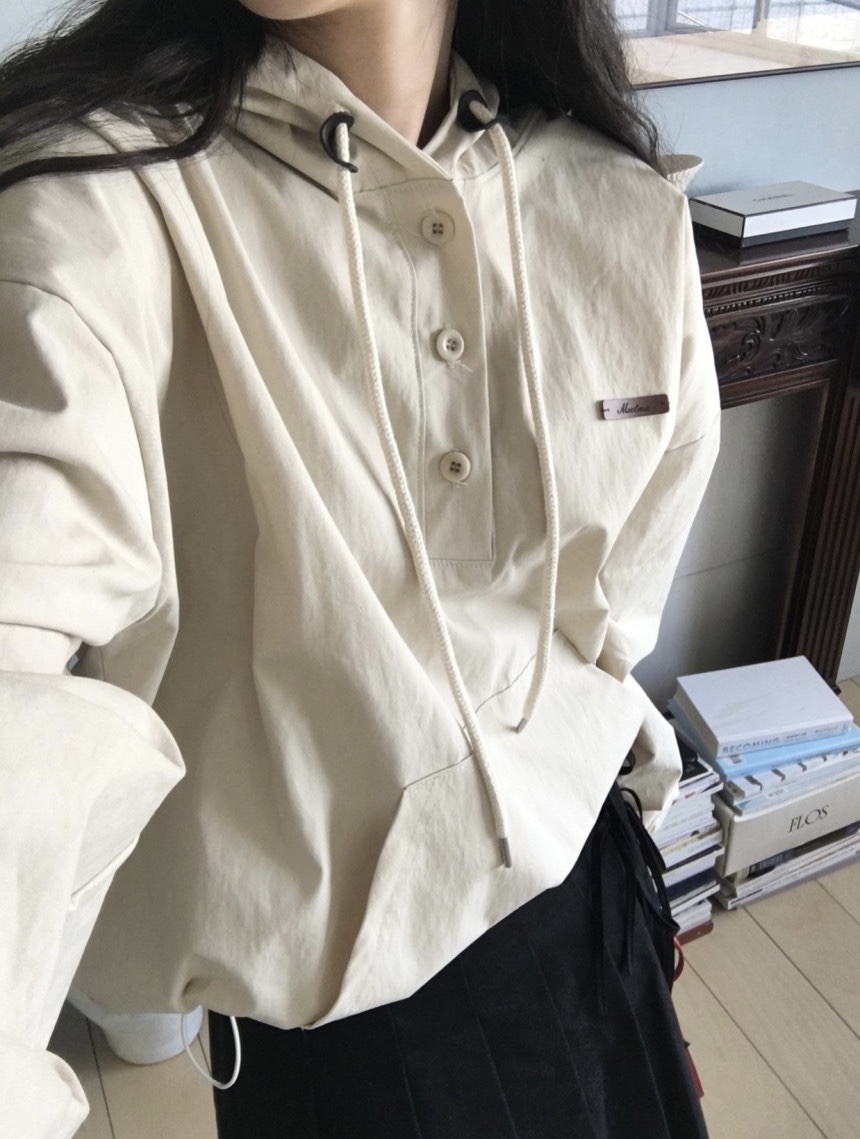 [베이지 네이비 당일배송] MEETME 미트미 후드 웝업 로고 맨투맨 티셔츠 간절기 캐주얼룩 시즌리스 운동룩 이너프