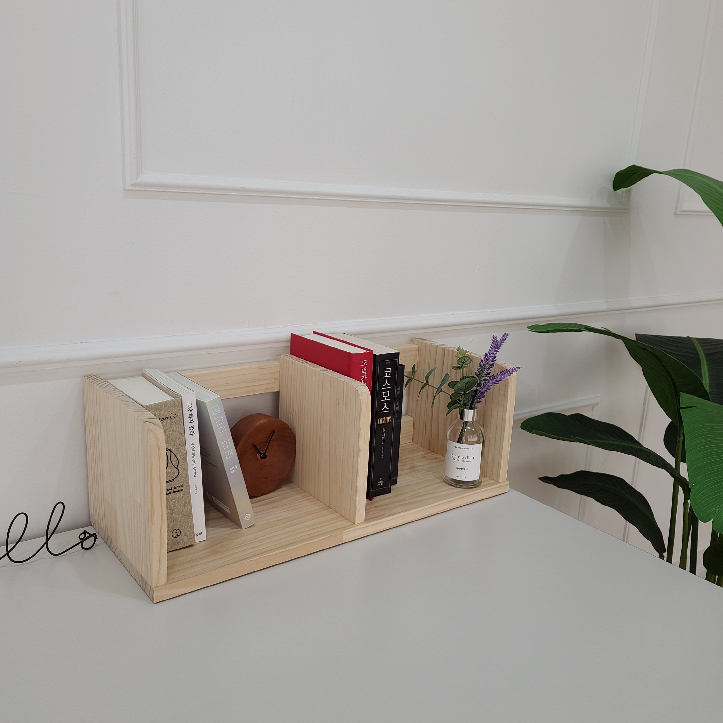 모어우드 책상책꽂이 원목 간이 정리함 미니 책꽂이 1단 2단