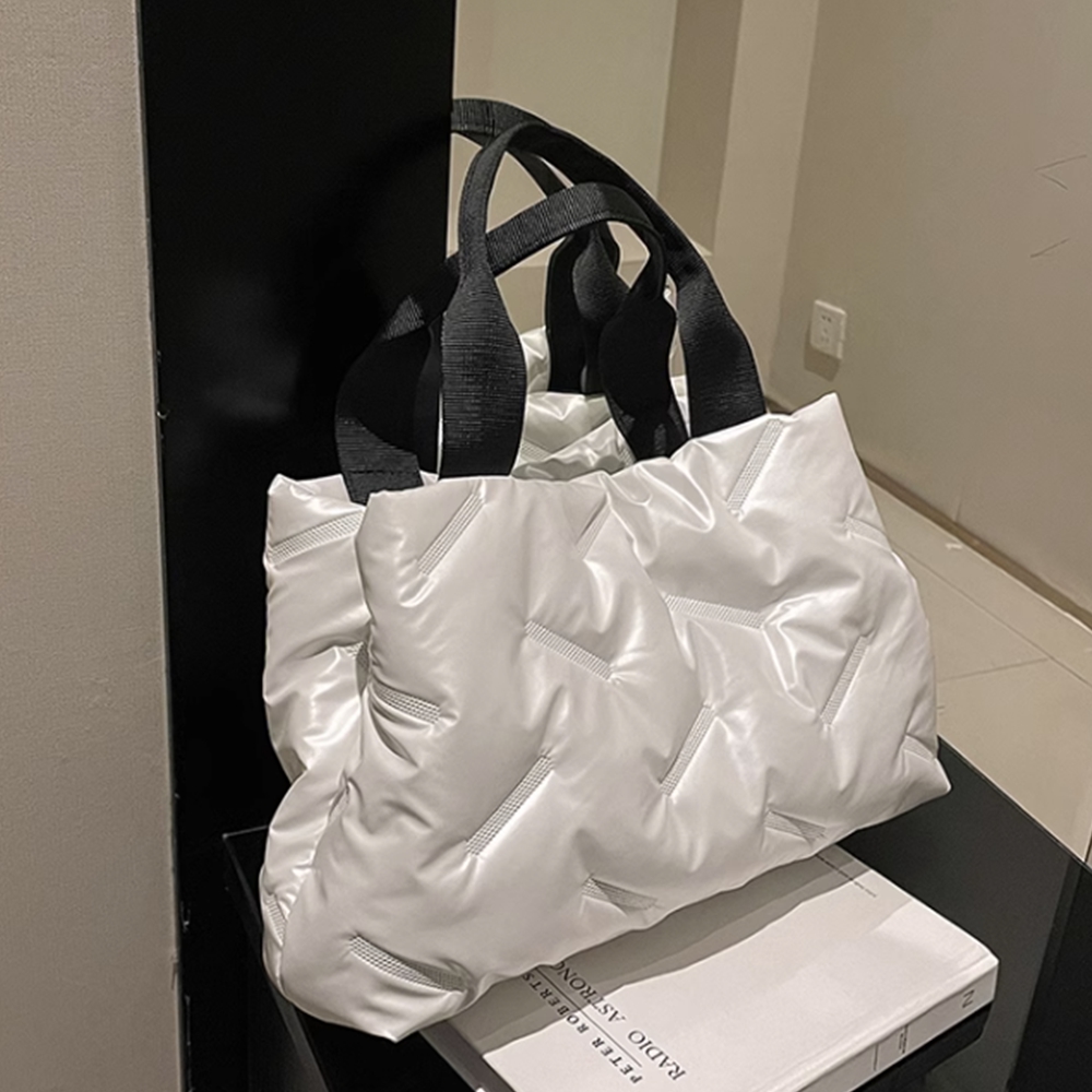패딩가방 퀄티트 퀄팅 스퀘어 누빔 여성 토트백 이미지 8