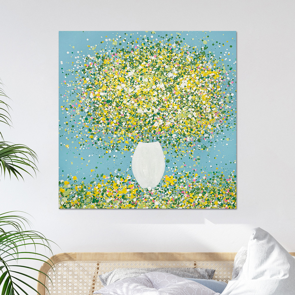 안개꽃그림 플라워아트 벽인테리어 현대미술작품 캔버스액자 50x50cm - 상품 이미지