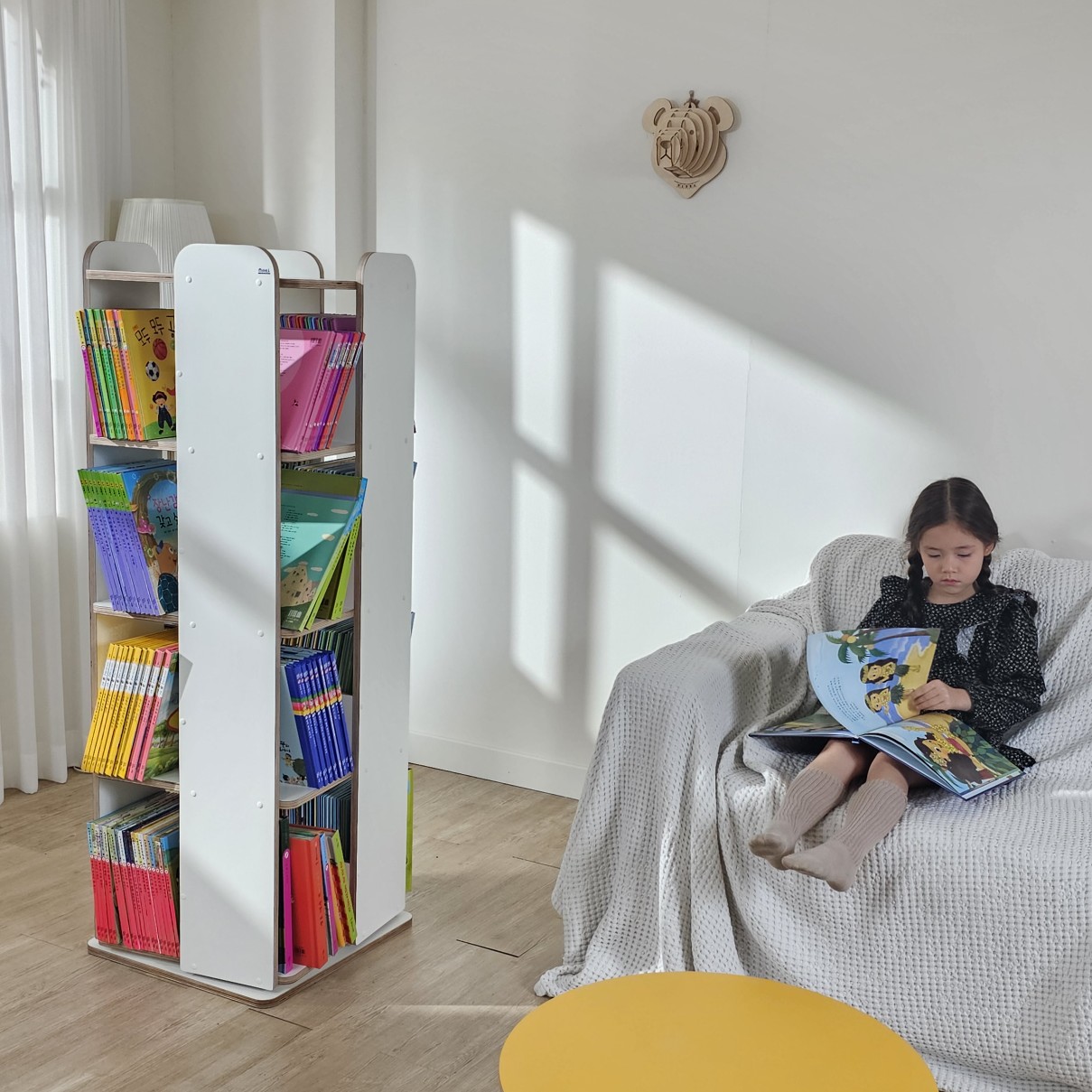 회전책장 아기책장  유아 어린이  키즈 포미르 4단 암스텔 화이트