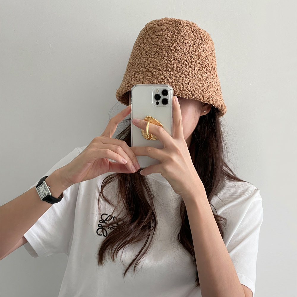 고급 앙고라 양털 퍼 뽀글이 모자 여성 버킷햇 가을 겨울모자 여자 벙거지모자