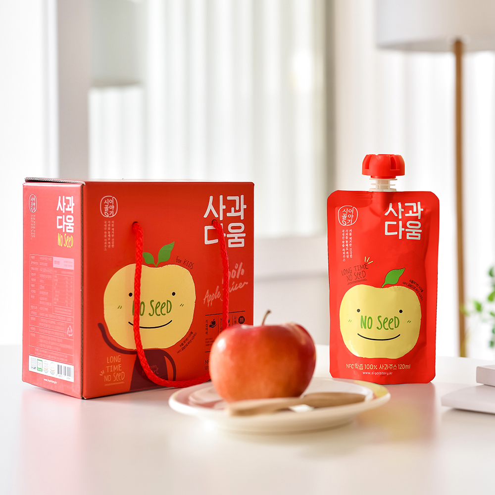 [옵션형] 사과다움 씨없는 사과즙(NOSEED) 120ml 프리미엄 어린이 간식 아기 20포/10포 - 상세 이미지 3