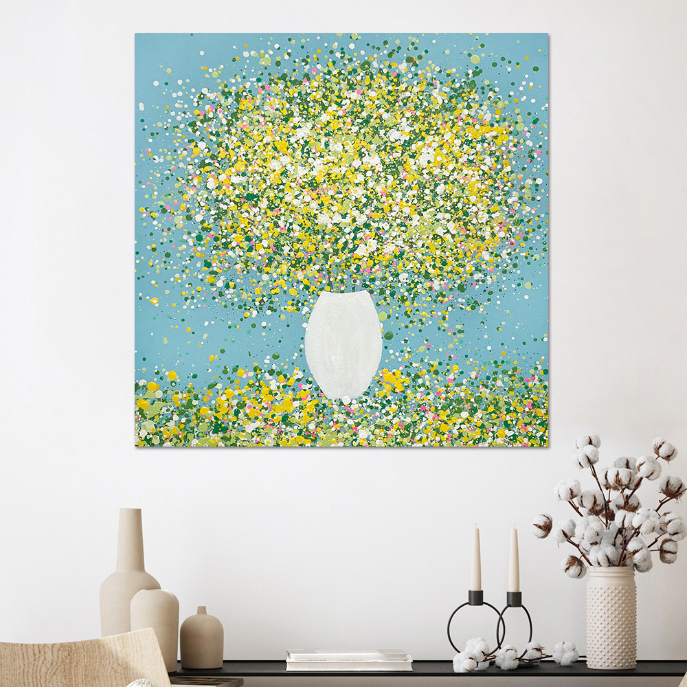 안개꽃그림 플라워아트 벽인테리어 현대미술작품 캔버스액자 50x50cm - 상세 이미지 3
