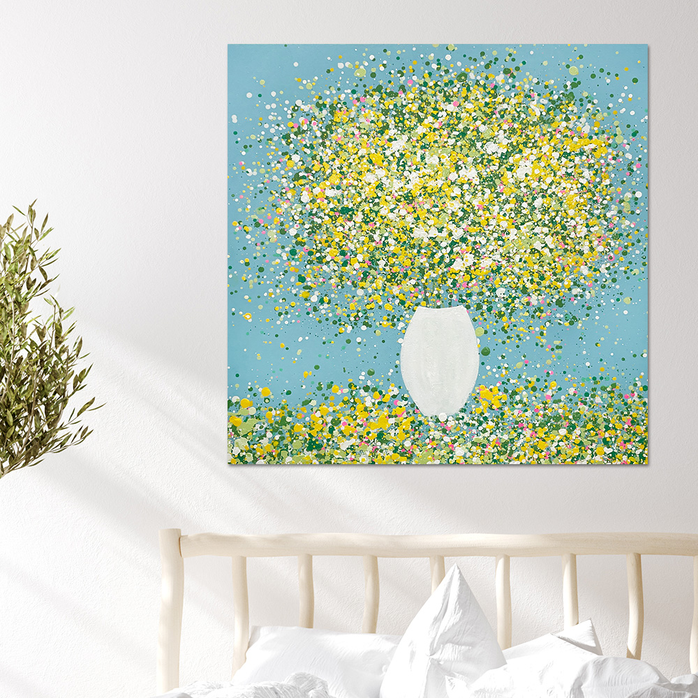 안개꽃그림 플라워아트 벽인테리어 현대미술작품 캔버스액자 50x50cm - 상세 이미지 4
