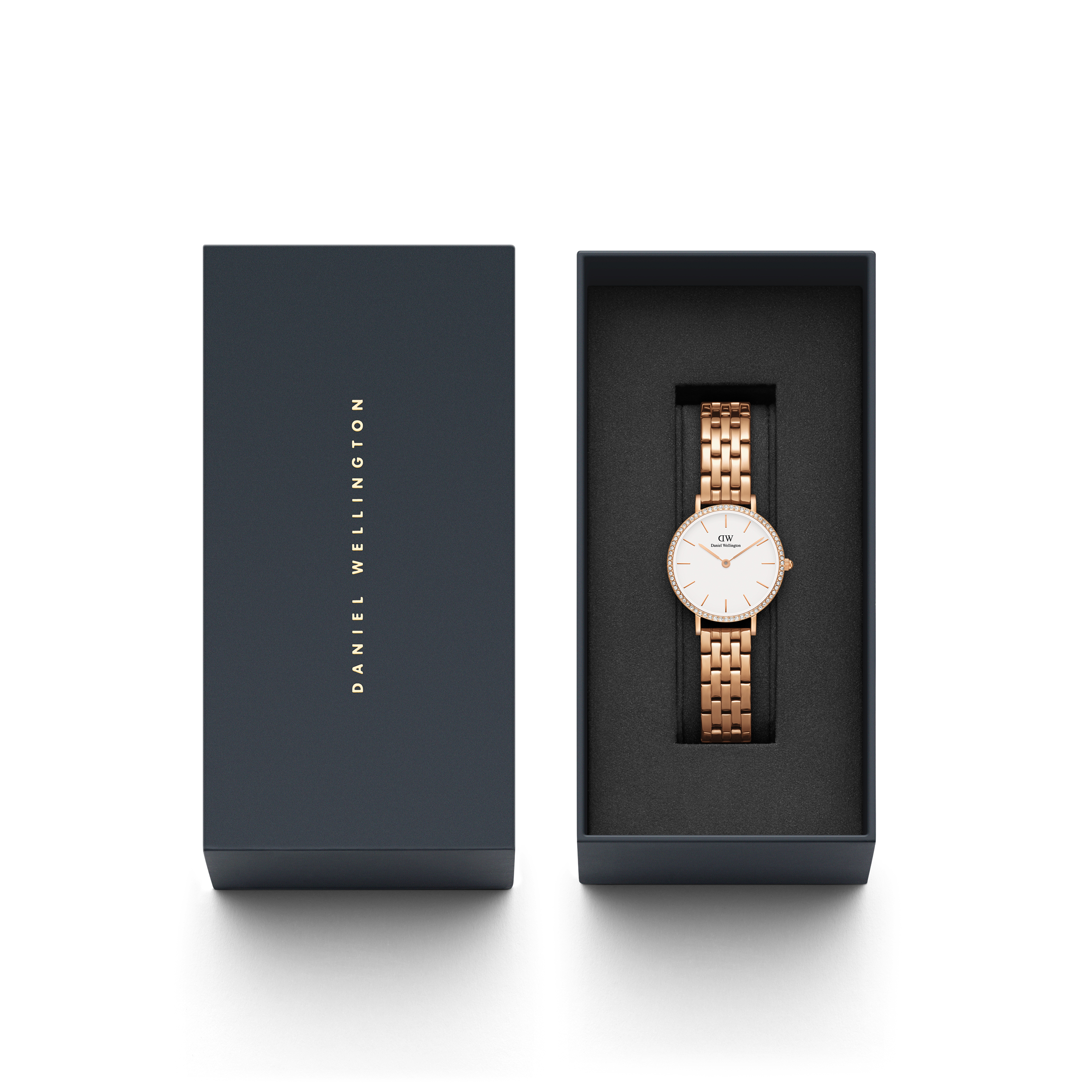 다니엘 웰링턴 PETITE LUMINE BEZEL 5-LINK 크리스탈 베젤 여자시계 이미지 6